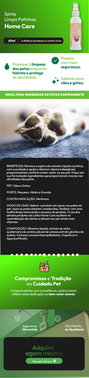 Limpa Patinhas Home Care para Cães e Gatos 60ml