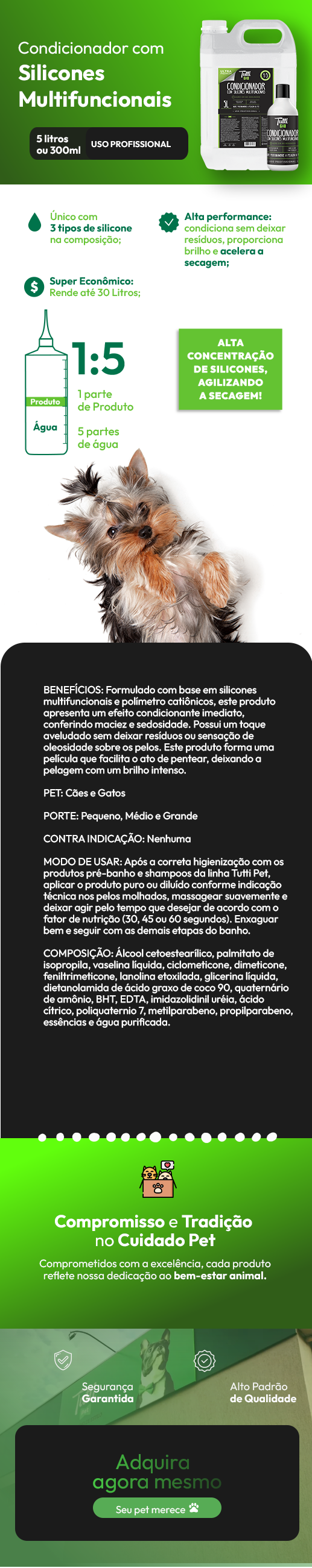 Condicionador com Silicones Multifuncionais para Cães e Gatos