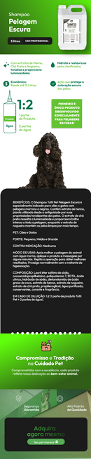 Shampoo Tutti Pet Pelagem Escura Para Cães e Gatos