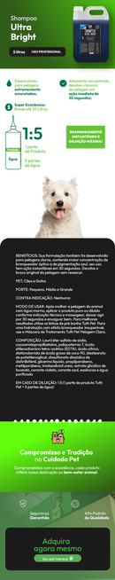 Shampoo Ultra Bright 5L para Cães e Gatos