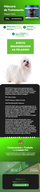 Máscara Pelagem Clara para Cães e Gatos 500g