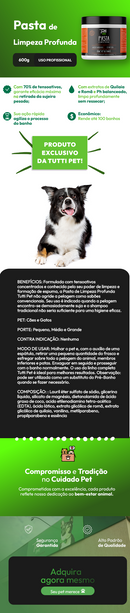 Pasta de Limpeza Profunda para Cães e Gatos 600g