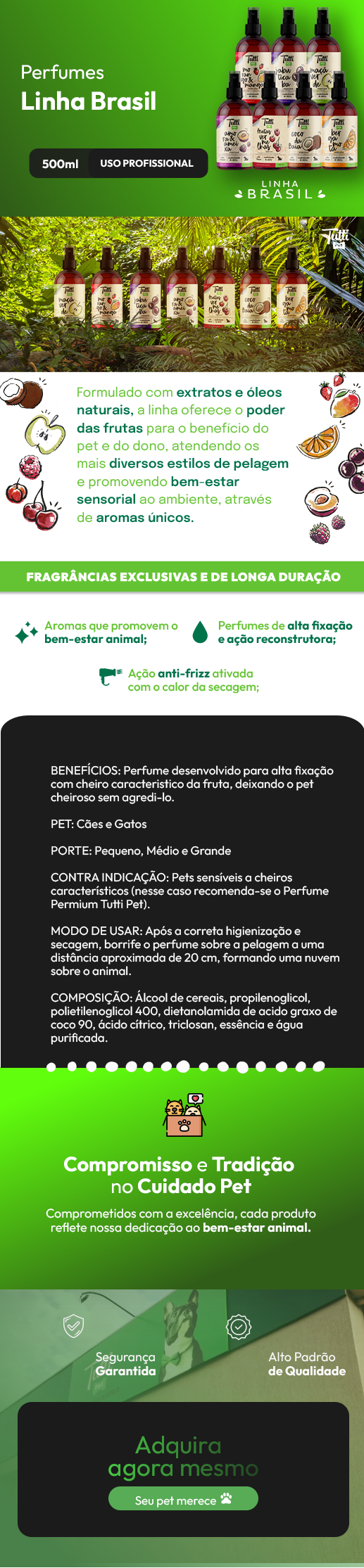 Perfume Tutti Pet Linha Brasil para Cães e Gatos 500ml