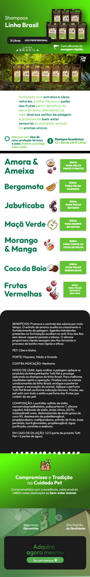 Shampoo Tutti Pet Linha Brasil para Cães e Gatos 5L