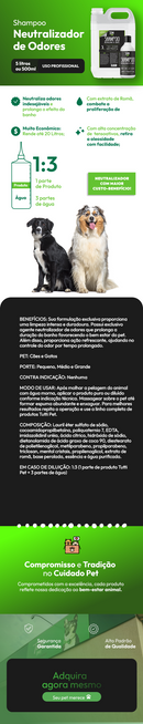 Shampoo Neutralizador de Odores Premium para Cães e Gatos